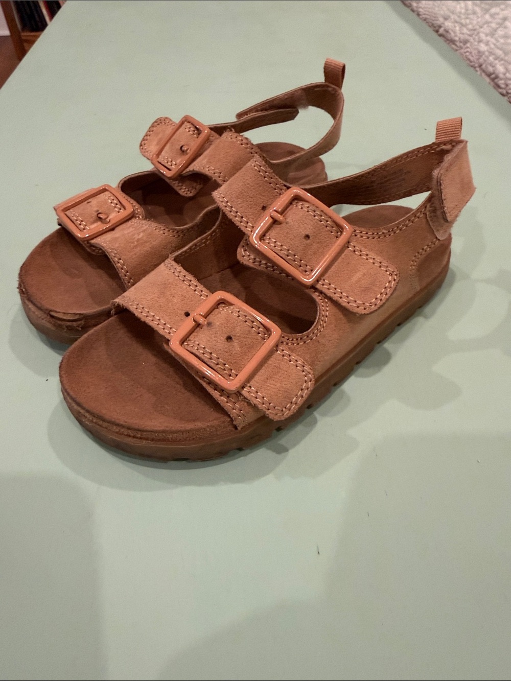 H&M little kids size 11 Kids leather Brown Buckle Sandals